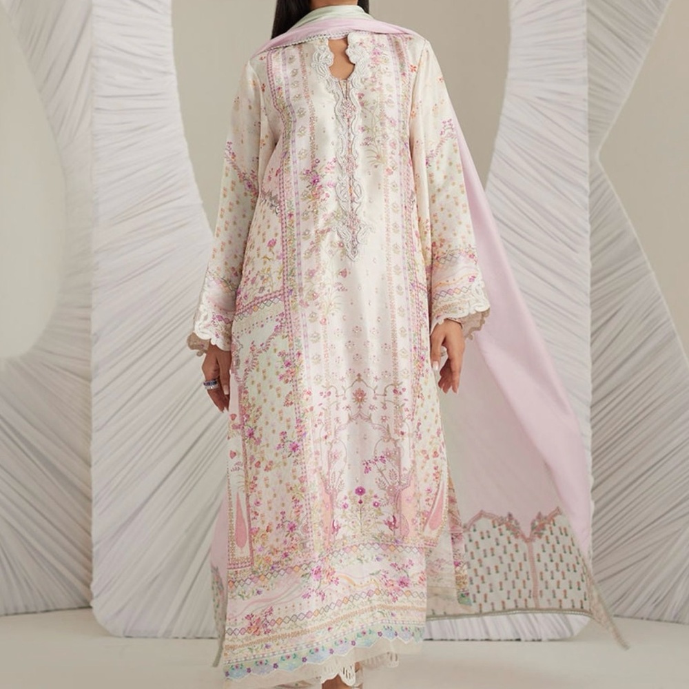 Farah Talib Aziz Brea Ivory Shirt And Dupatta